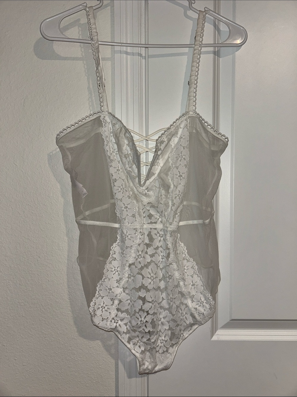 White Lace Sheer Bodysuit Intimates Sexy Sleepwear